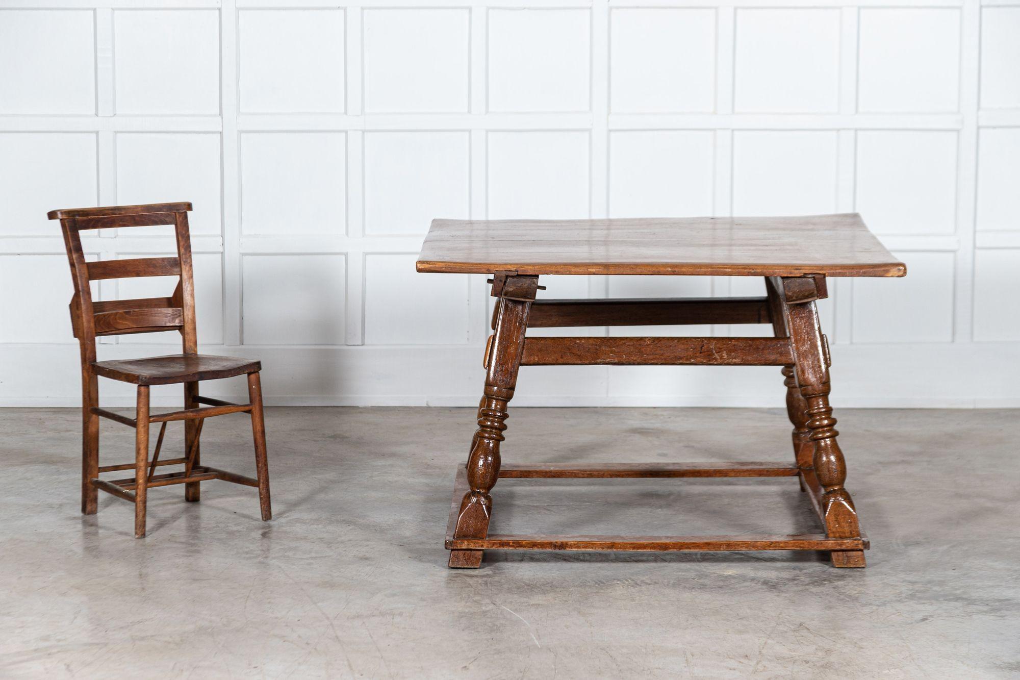 18th Century English Vernacular Oak Work Table For Sale 1