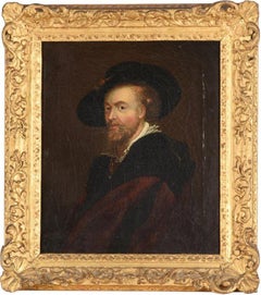 Fine Antique Flemish 18th Century Oil Painting Portrait of Peter Paul Rubens