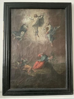 Large 18th Century Flemish Old Master Oil Painting Transfiguration of Christ