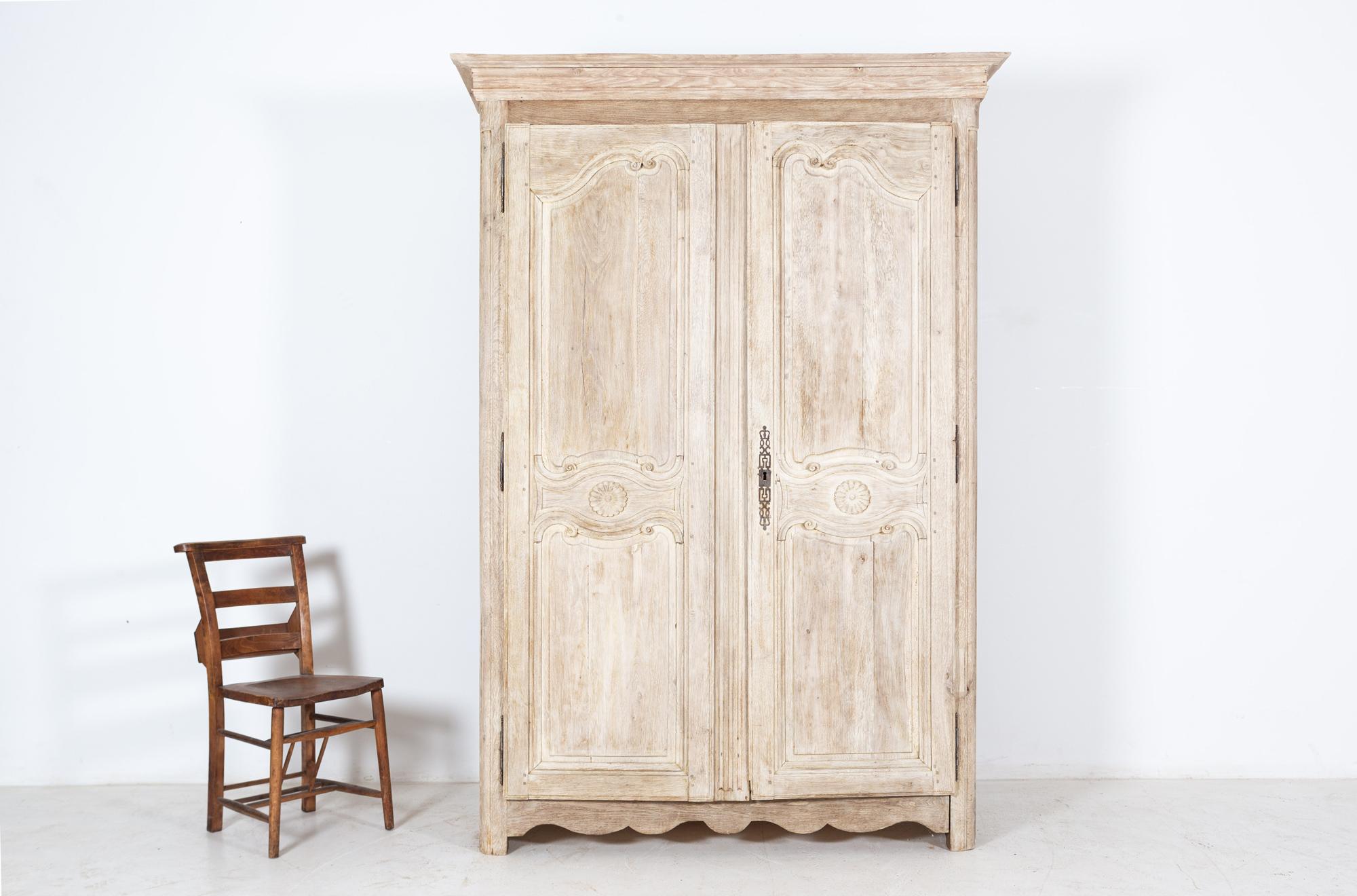 18thC French Bleached Walnut Armoire In Good Condition In Staffordshire, GB