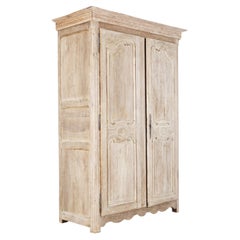 18thC French Bleached Walnut Armoire