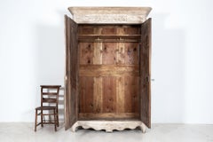 18thC French Bleached Walnut Provincial Armoire