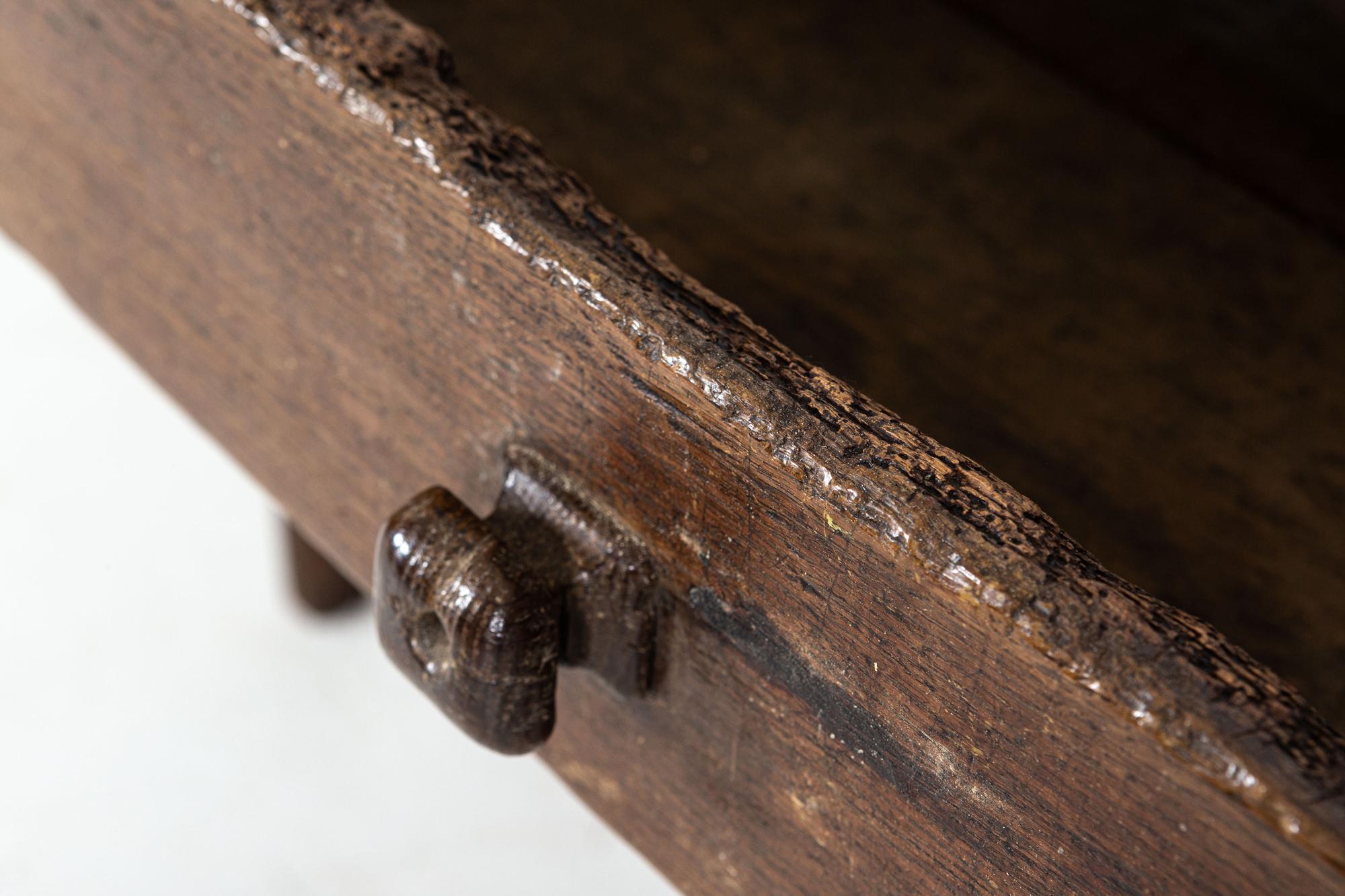 18thC French Elm & Oak Provincial Farmhouse Table For Sale 6