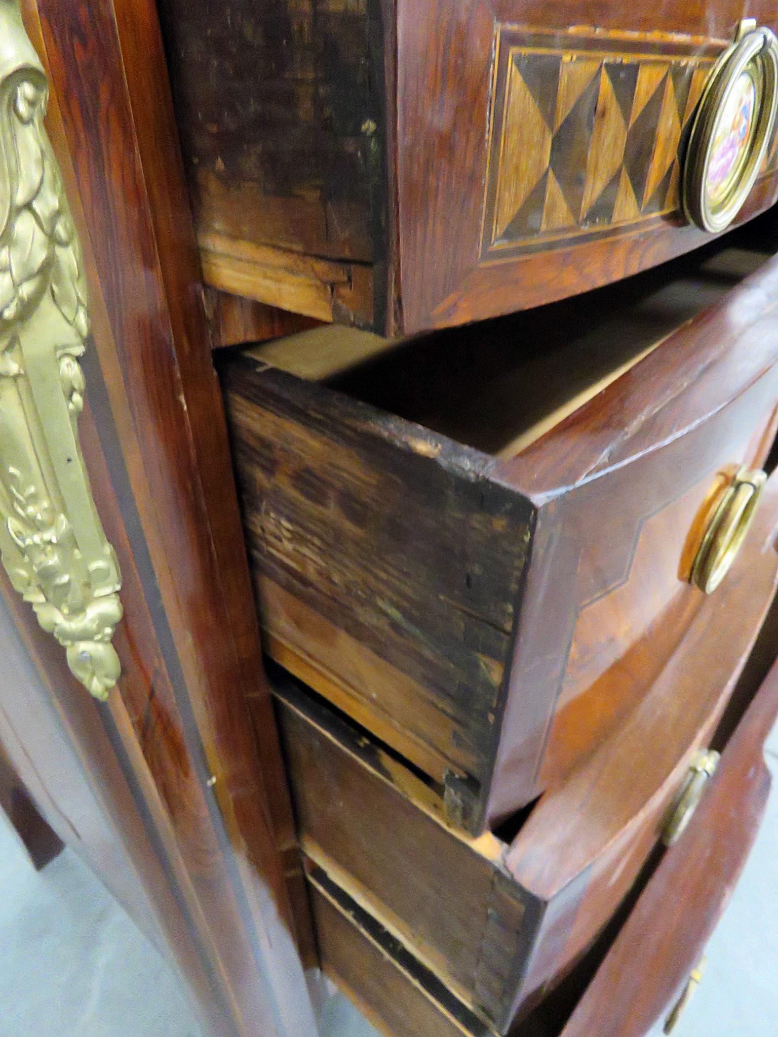 18th Century French Empire Style Inlaid Marble-Top Commode 4