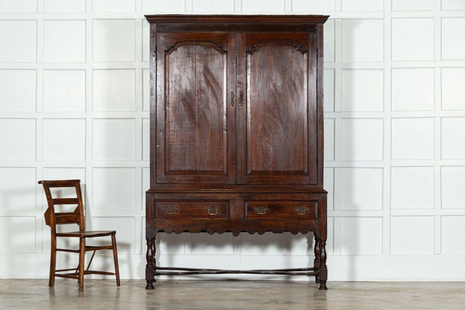 18th Century and Earlier 18thC French Oak Linen Press For Sale