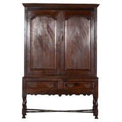 Pressa per il lino in Oak francese del XVIII secolo