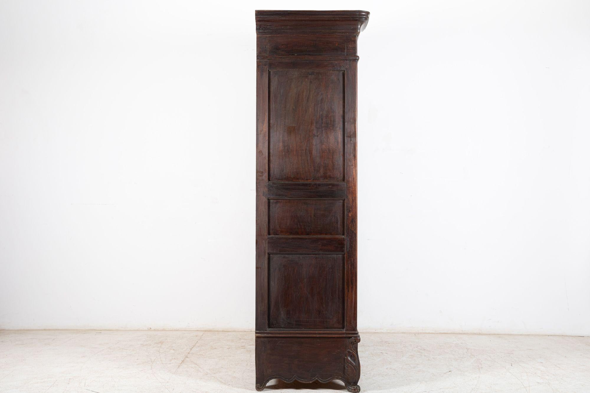 18thC French Provincial Louis XV Walnut Armoire 4