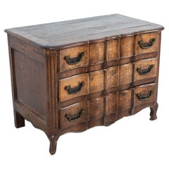 18thC French Provincial Serpentine Walnut Commode