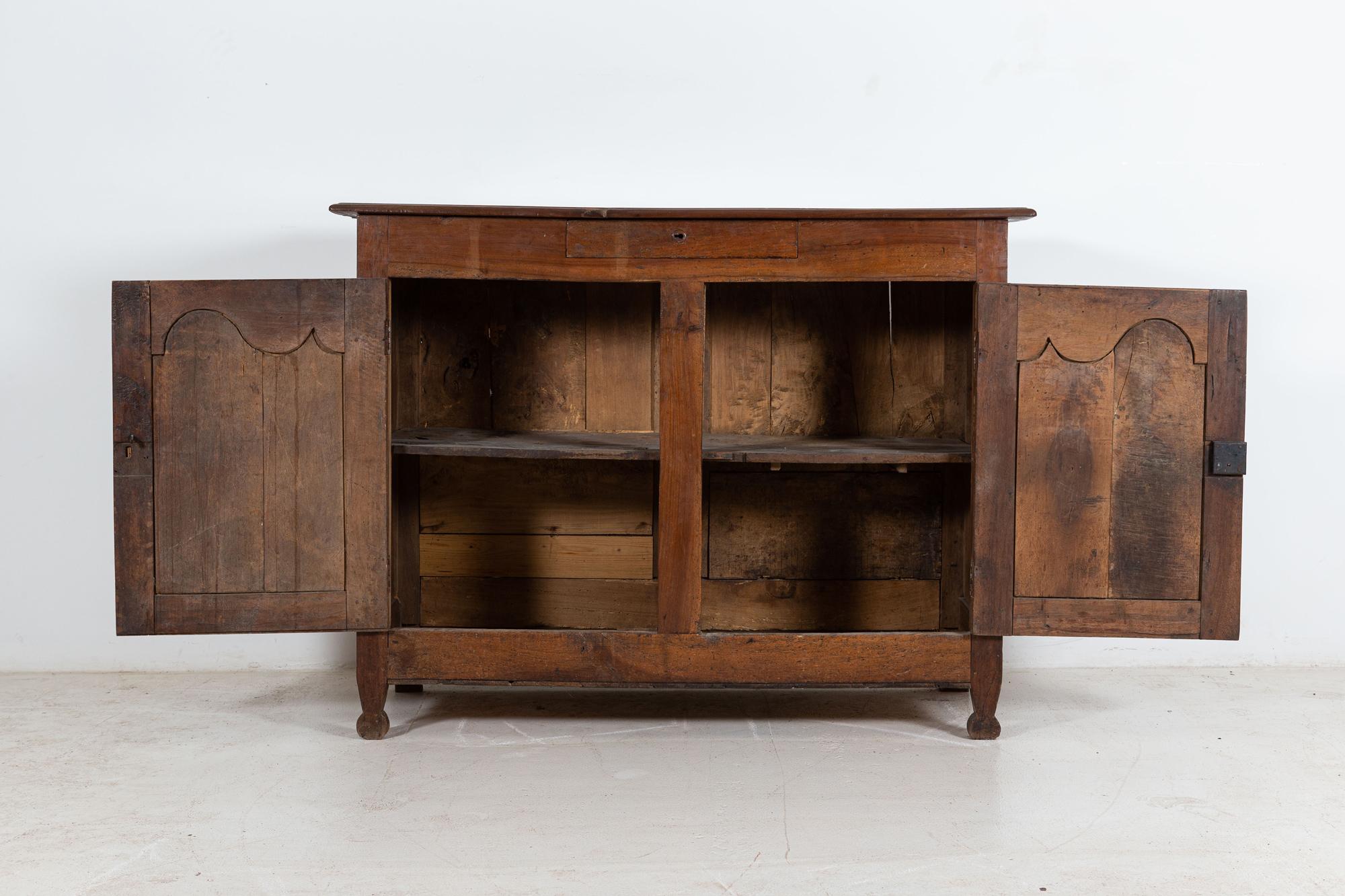 Circa 1740

18th Century French Provincial Walnut Buffet

Lovely patination and colour - with key

Signs of past repairs

Sourced from the South of France

sku 693B

W147 x D59 x H113 cm