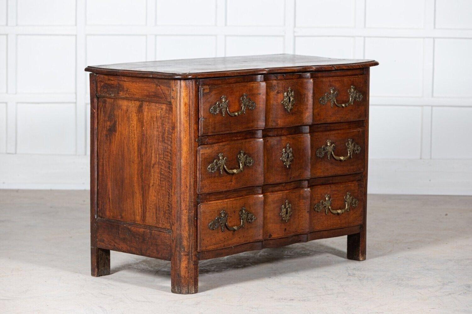 18th Century and Earlier 18thC French Walnut Bombe Chest Commode For Sale