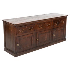 18thC George III English Provincial Oak Dresser Base 18thC George III English Provincial Oak Dresser Base