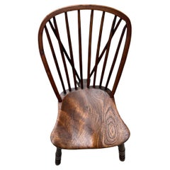 18thc Hand Carved English Bow Back Windsor Chair