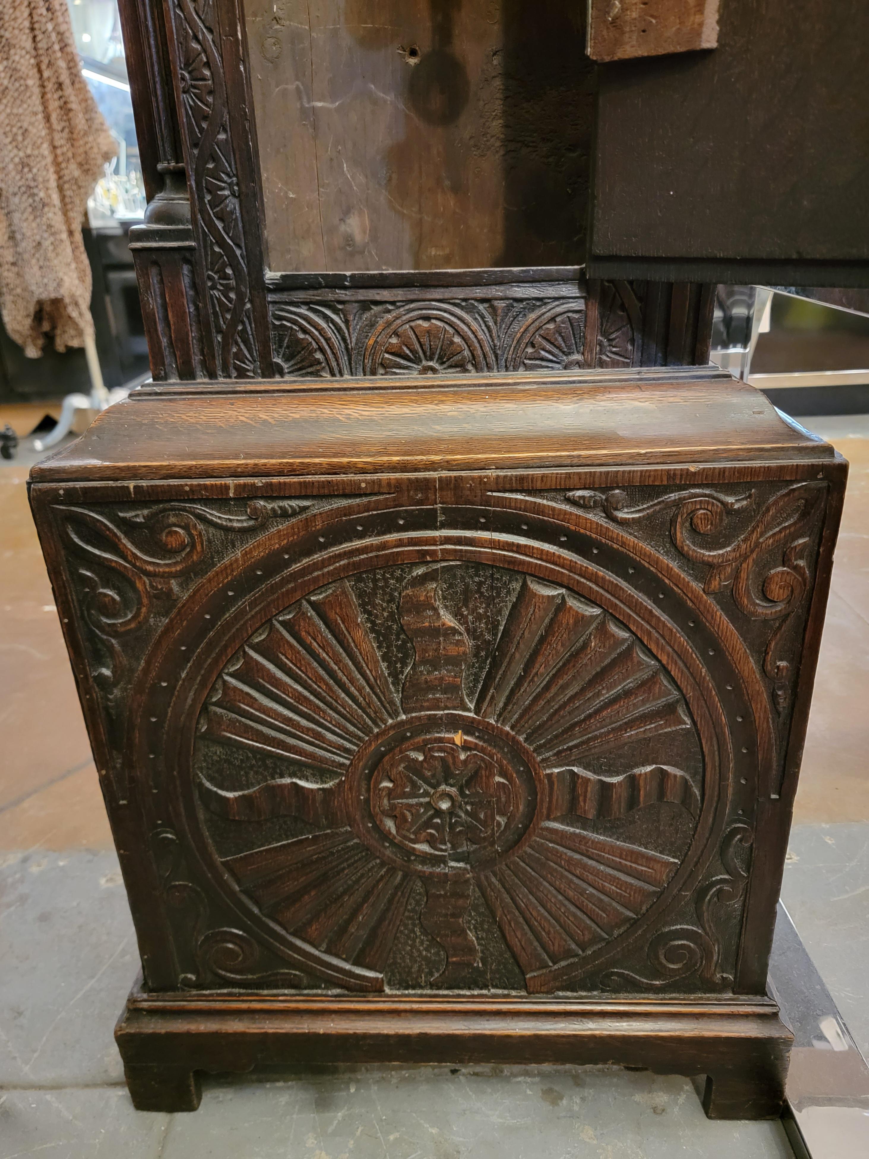 18thc Hand Made Wooden Grandfather Clock 2