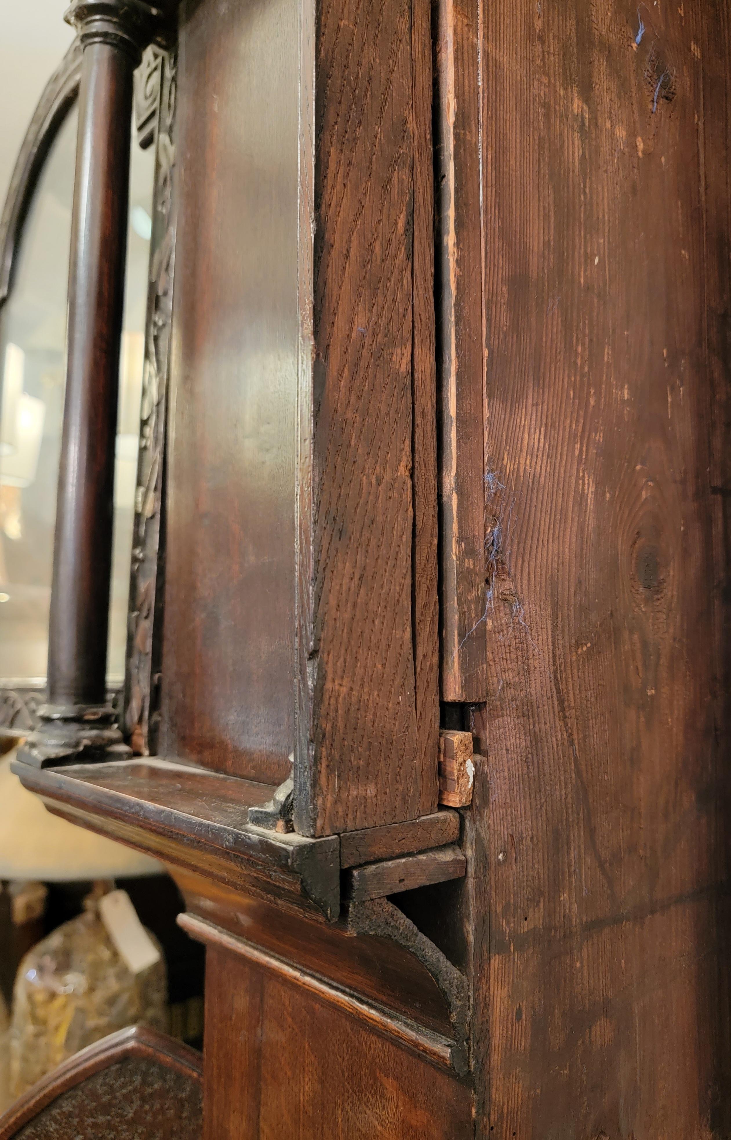18thc Hand Made Wooden Grandfather Clock 3