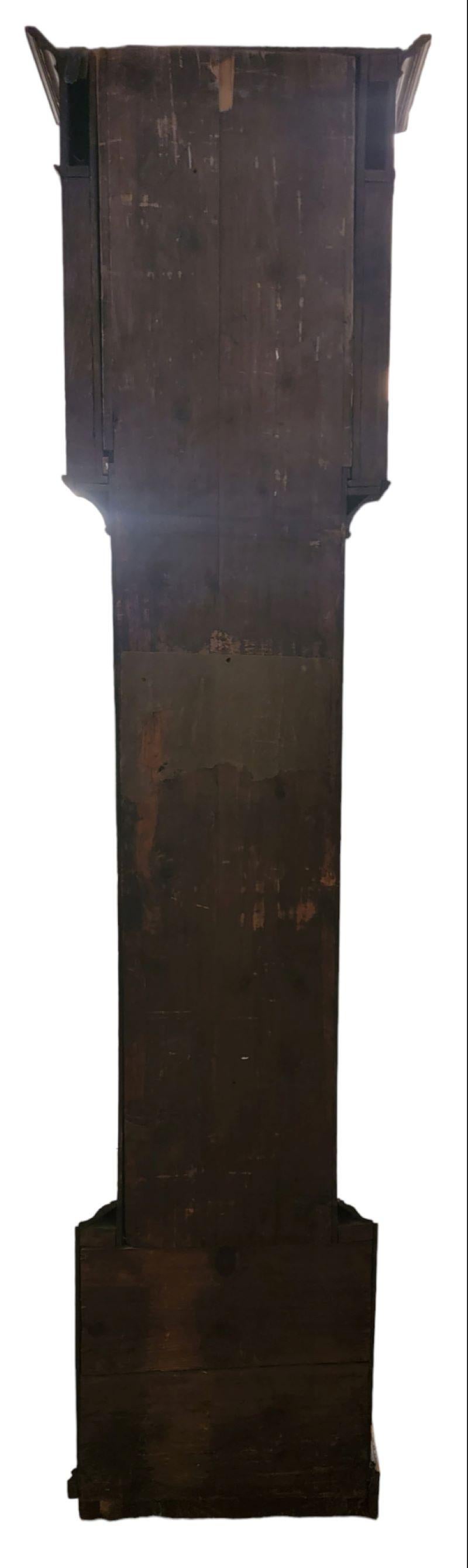 18thc Hand Made Wooden Grandfather Clock 5