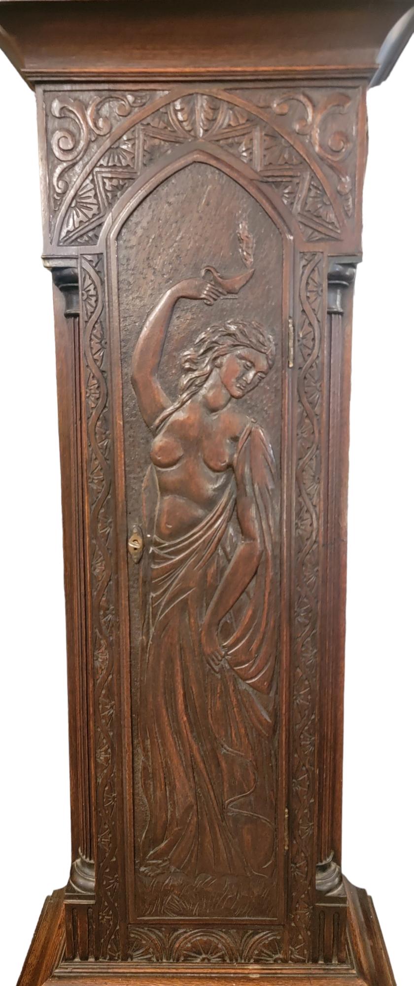 18thc Hand Made Wooden Grandfather Clock 7