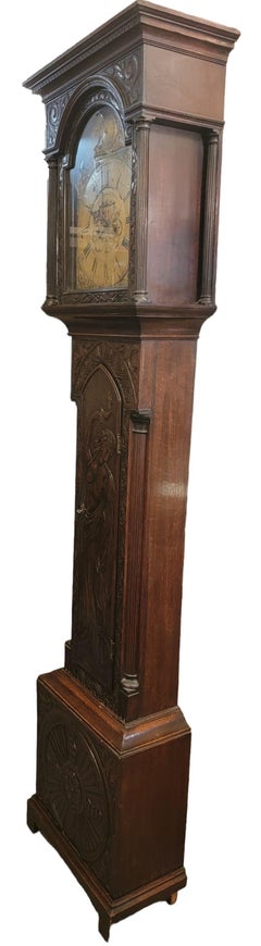 18thc Hand Made Wooden Grandfather Clock