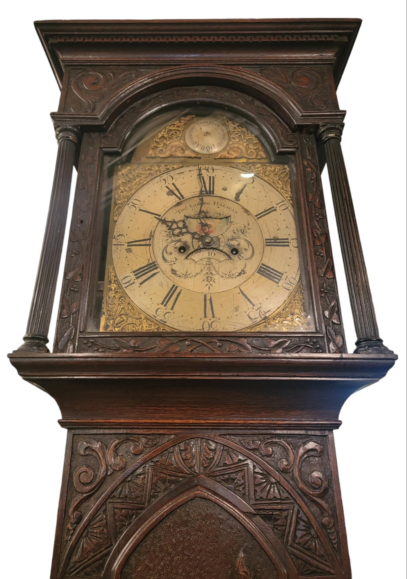 English 18thc Hand Made Wooden Grandfather Clock