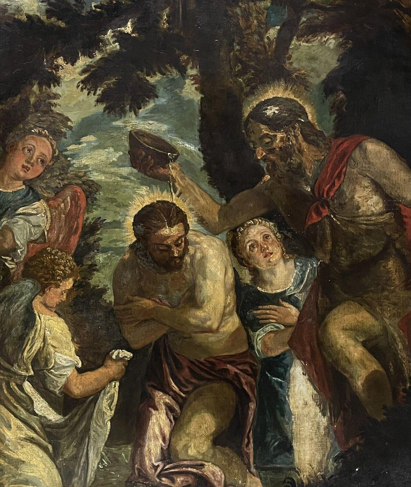Großes italienisches Ölgemälde eines alten Meisters aus dem 18. Jahrhundert, Baptismus Christi von St. John (Alte Meister), Painting, von 18thC Italian Old Master