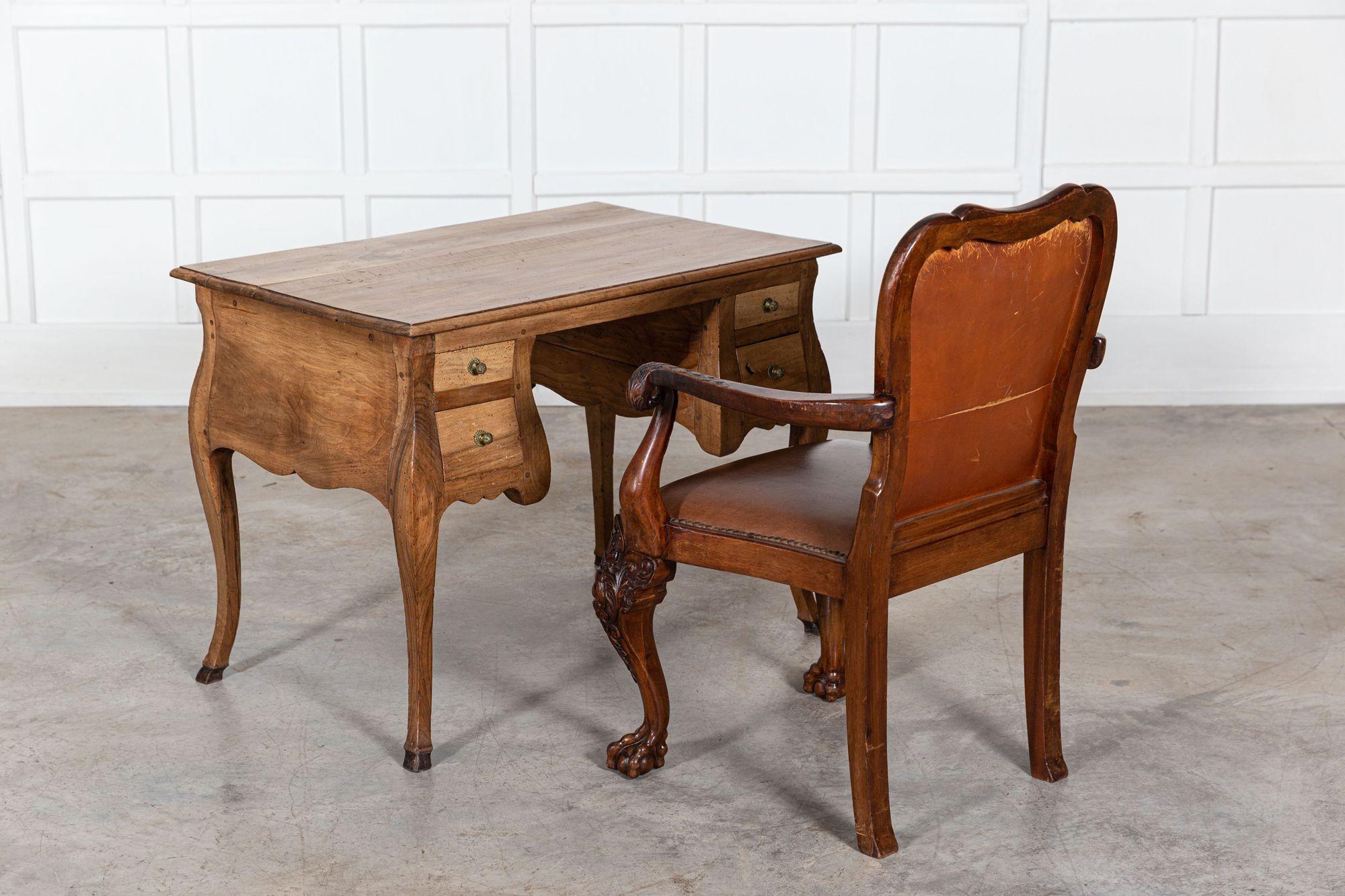 Table à écrire italienne du 18ème siècle en noyer rayé en vente 8