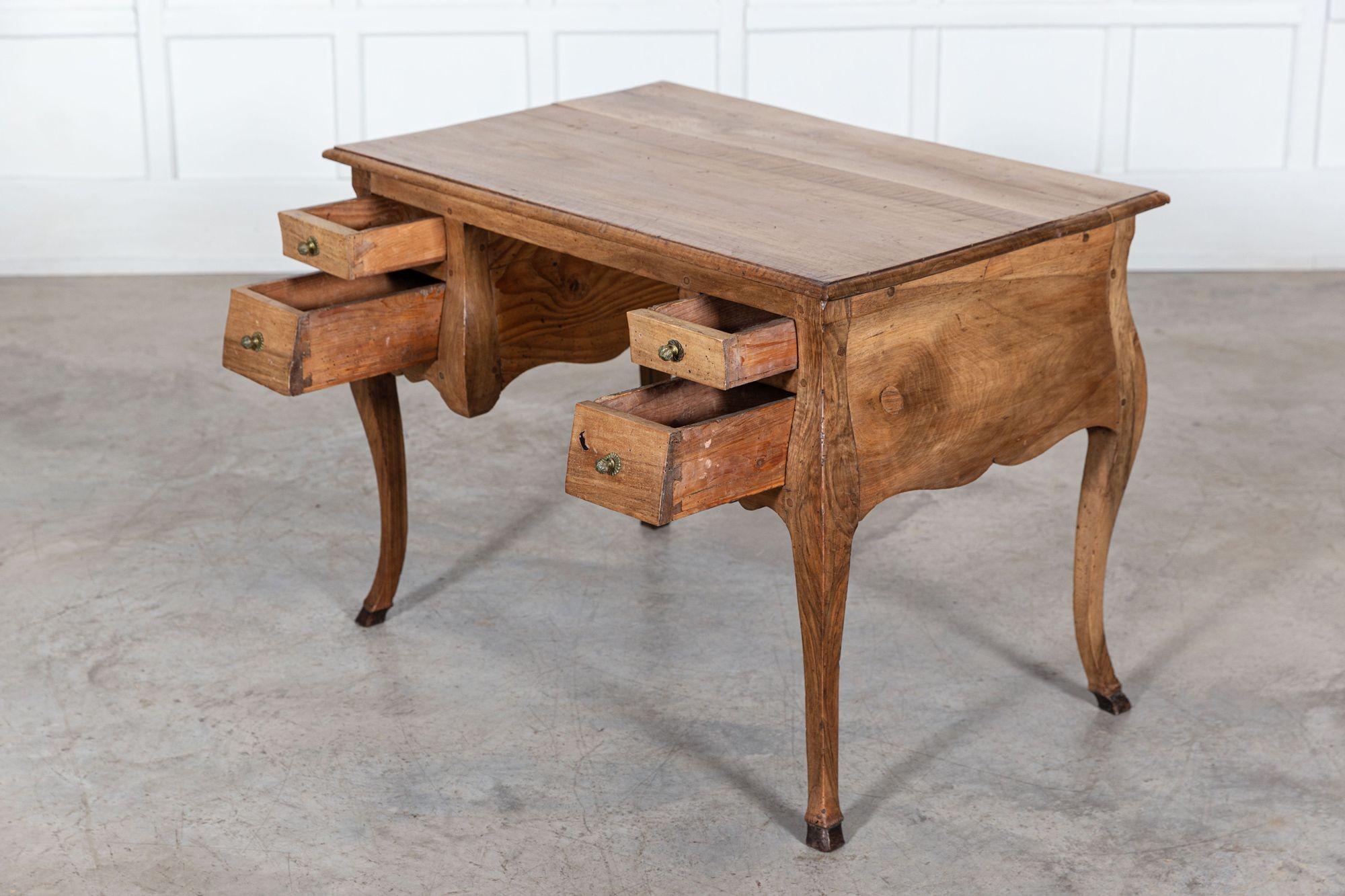 18th Century and Earlier 18thC Italian Stripped Walnut Writing Table For Sale