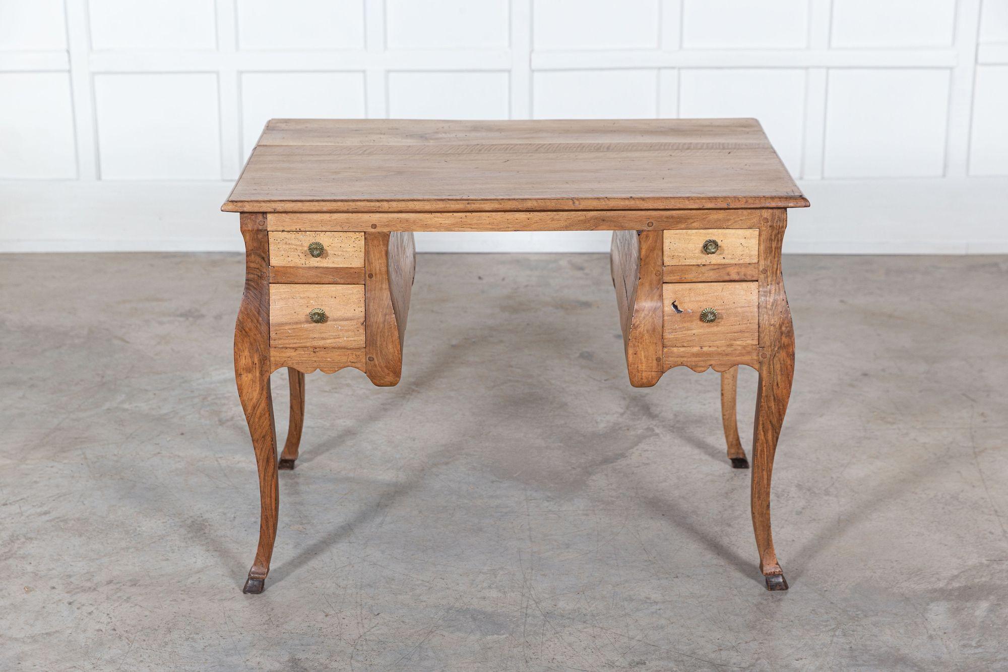 18thC Italian Stripped Walnut Writing Table For Sale 1