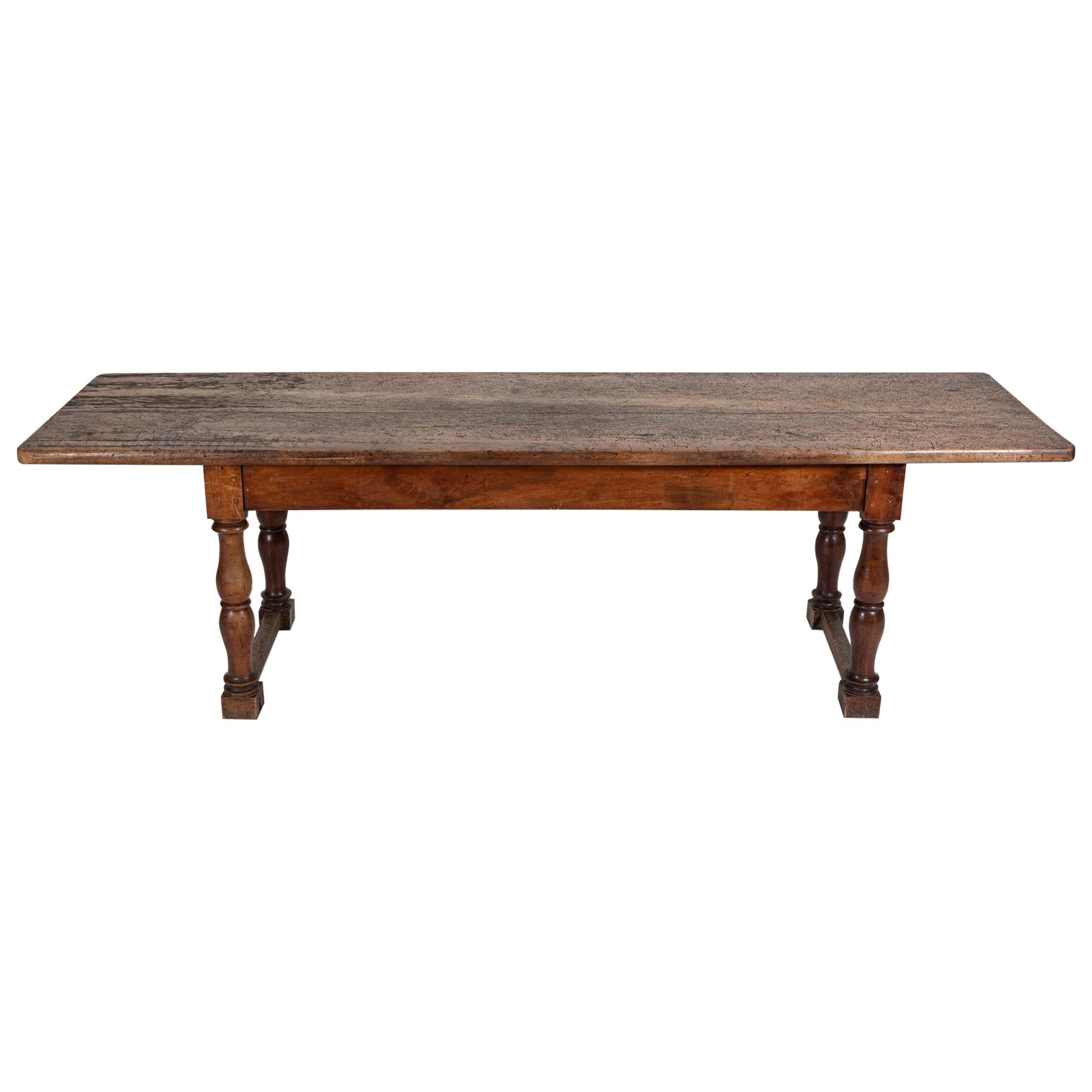 18thC Large French Walnut Drapers Table For Sale