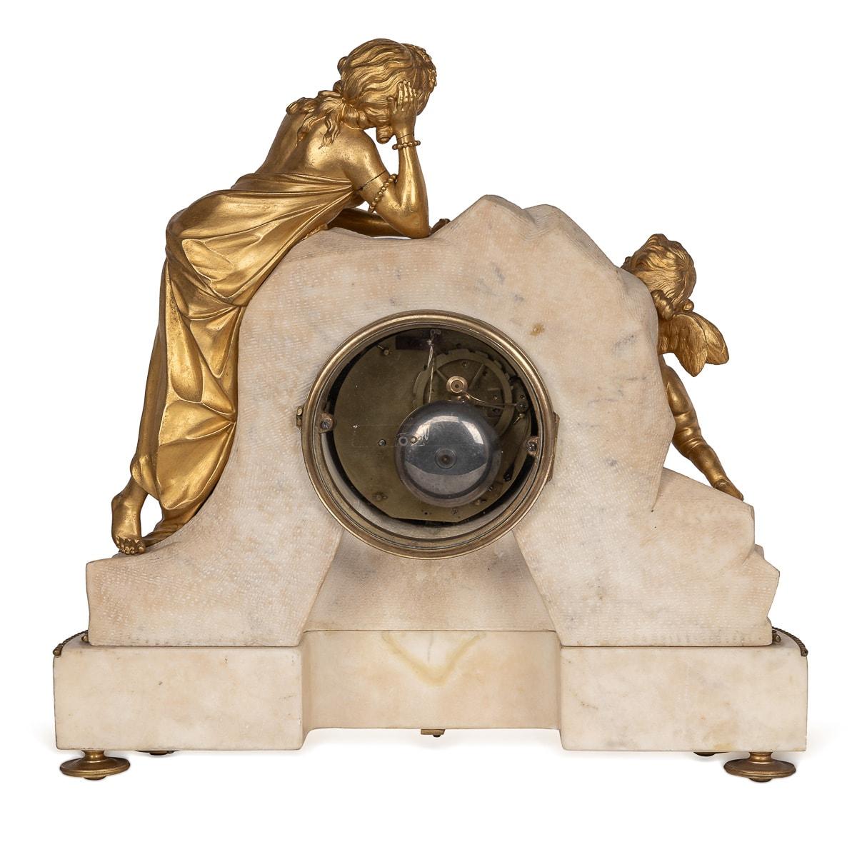 18thC Louis XVI French Gilt Bronze & Marble Clock By Rouvière A Paris c.1785 In Good Condition For Sale In Royal Tunbridge Wells, Kent