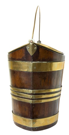 18th Century Mahogany and Brass Bound Bucket