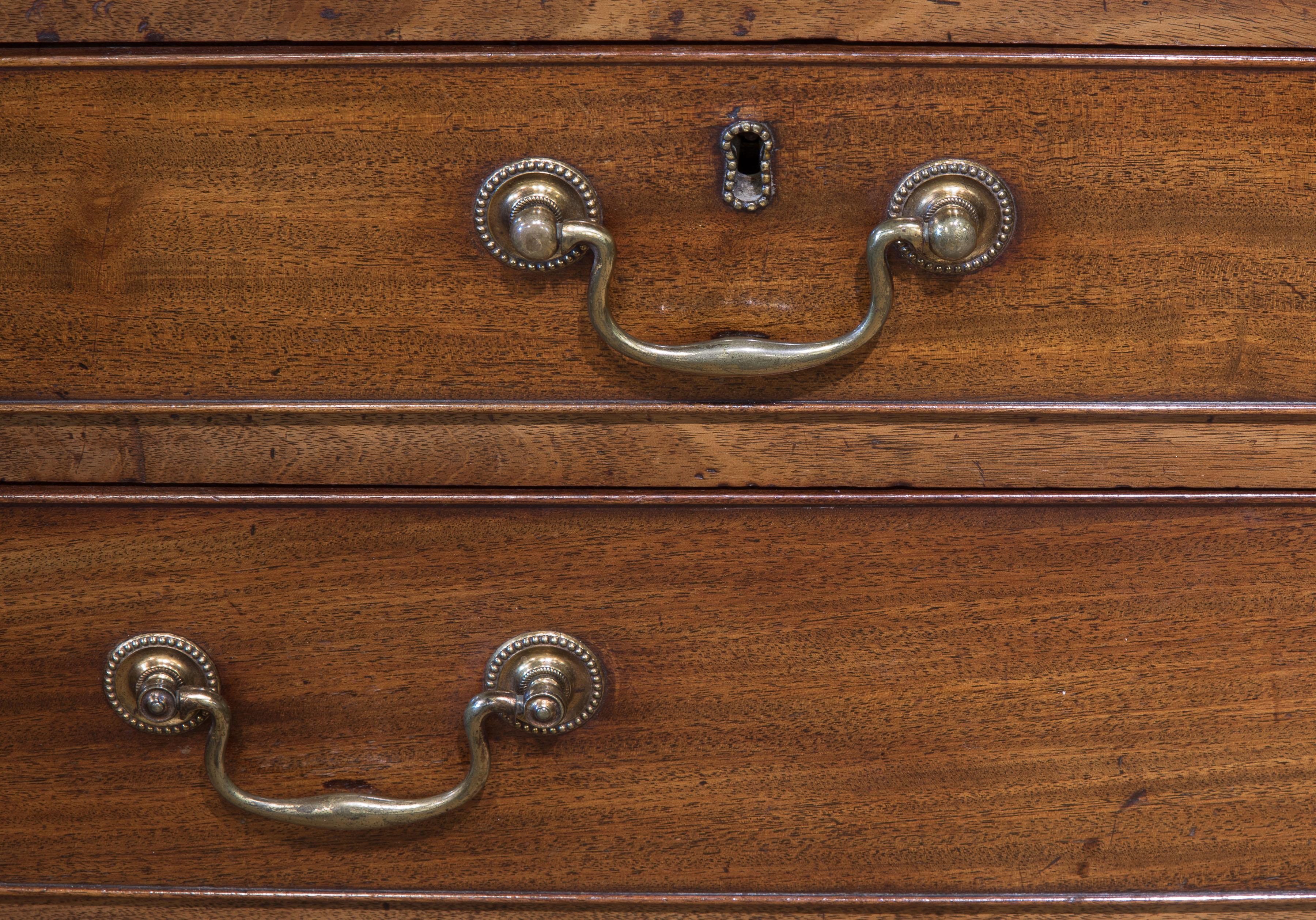 18th century mahogany bureau with inlaid interior and secret drawers,


circa 1780.