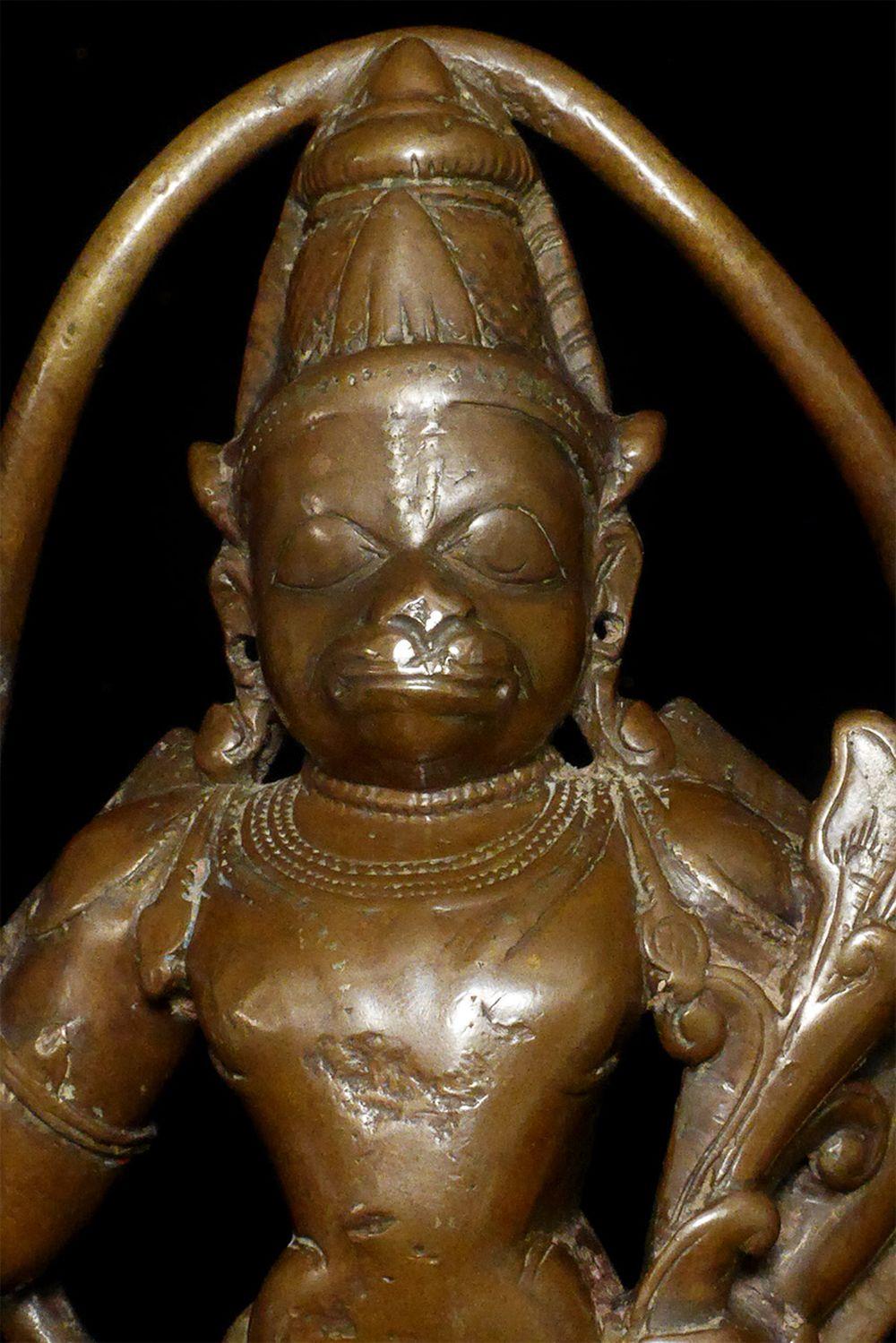 Bronze 18thC Multi-Metal Hanuman, India-Superb-Old English Collection, 8020 For Sale