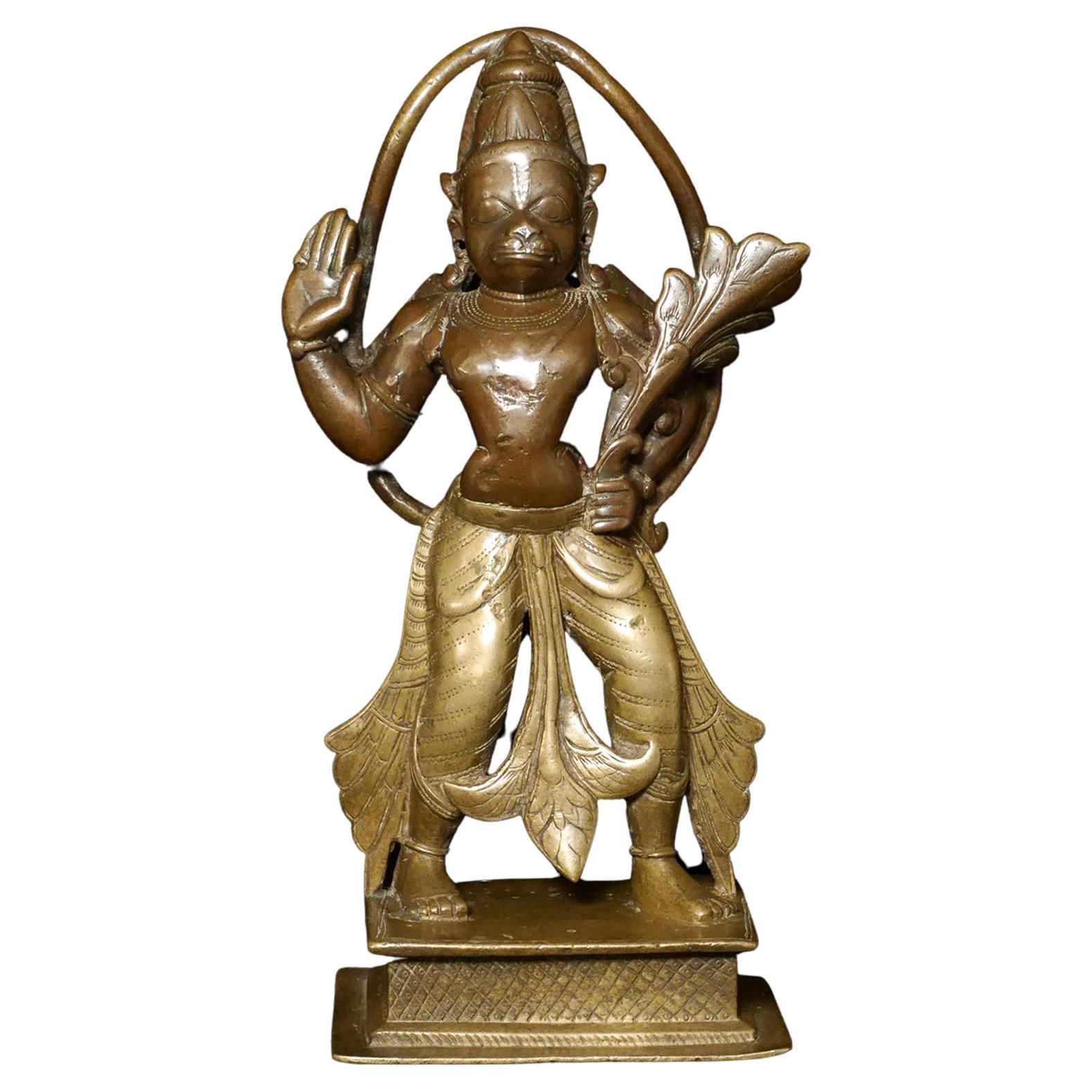 18thC Multi-Metal Hanuman, India-Superb-Old English Collection, 8020 For Sale