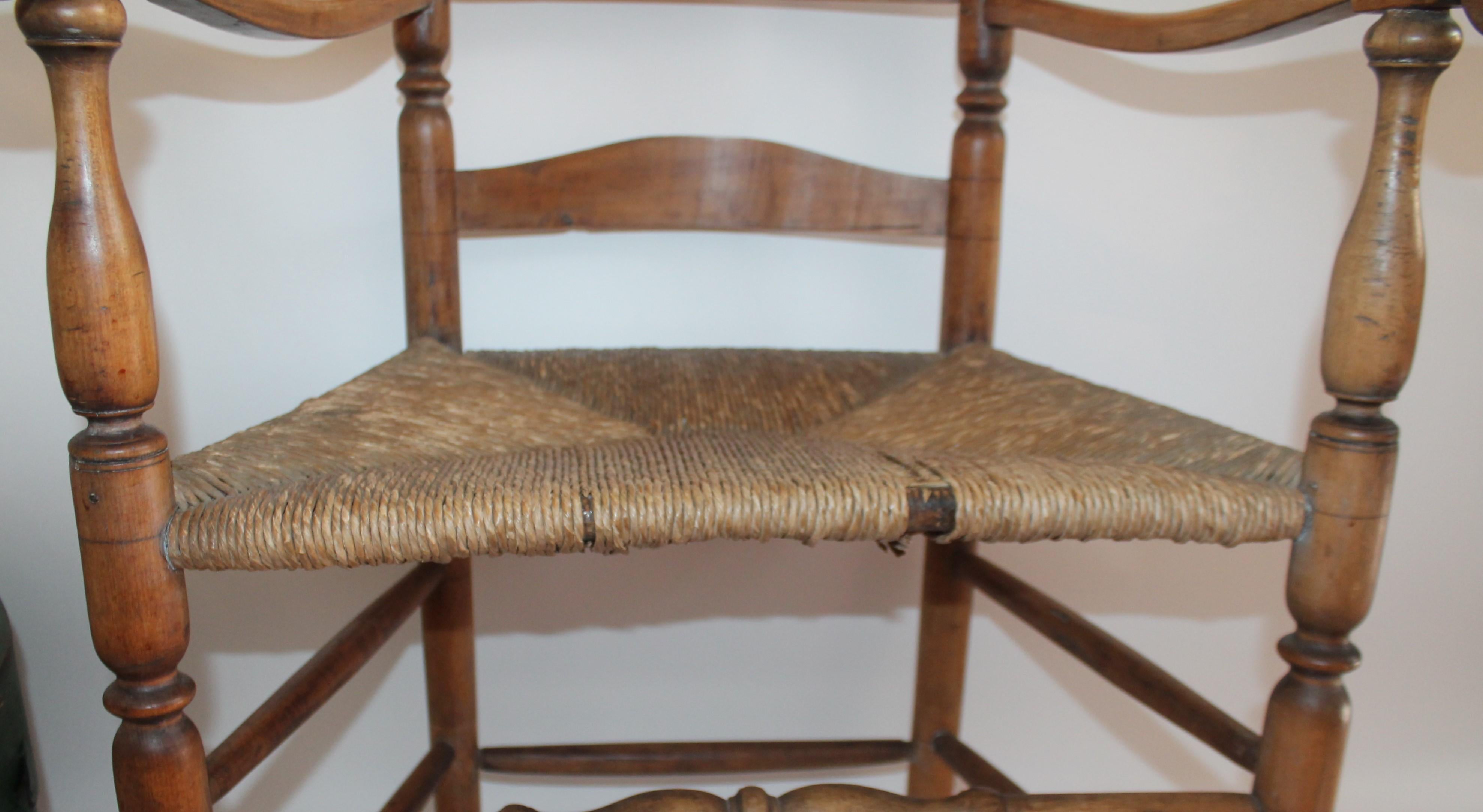 Adirondack 18thc New England Ladder Back Armchair For Sale