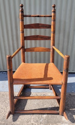 18Thc  New England Ladder Back Rocking Chair