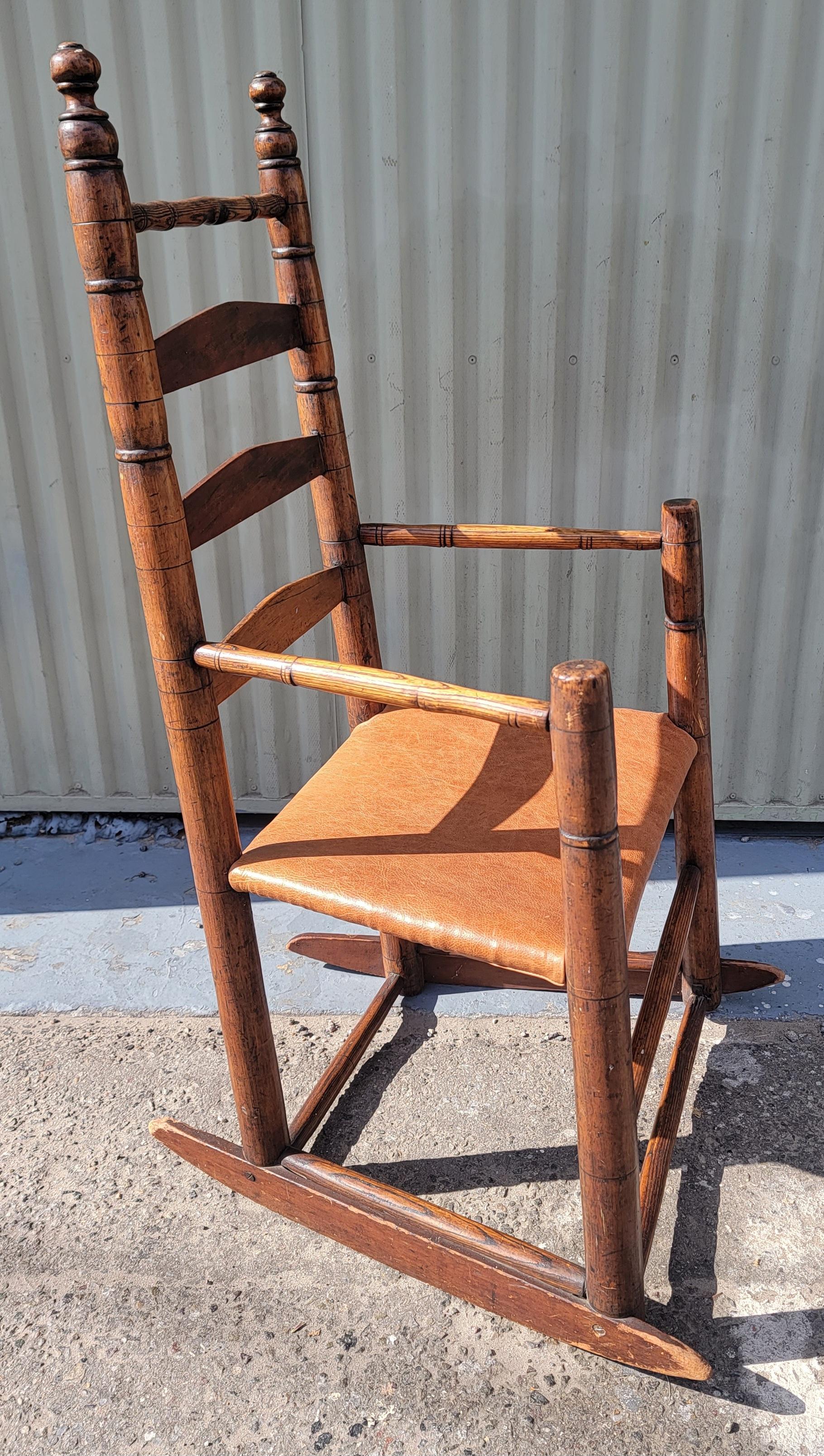 Adirondack 18Thc  New England Ladder Back Rocking Chair For Sale