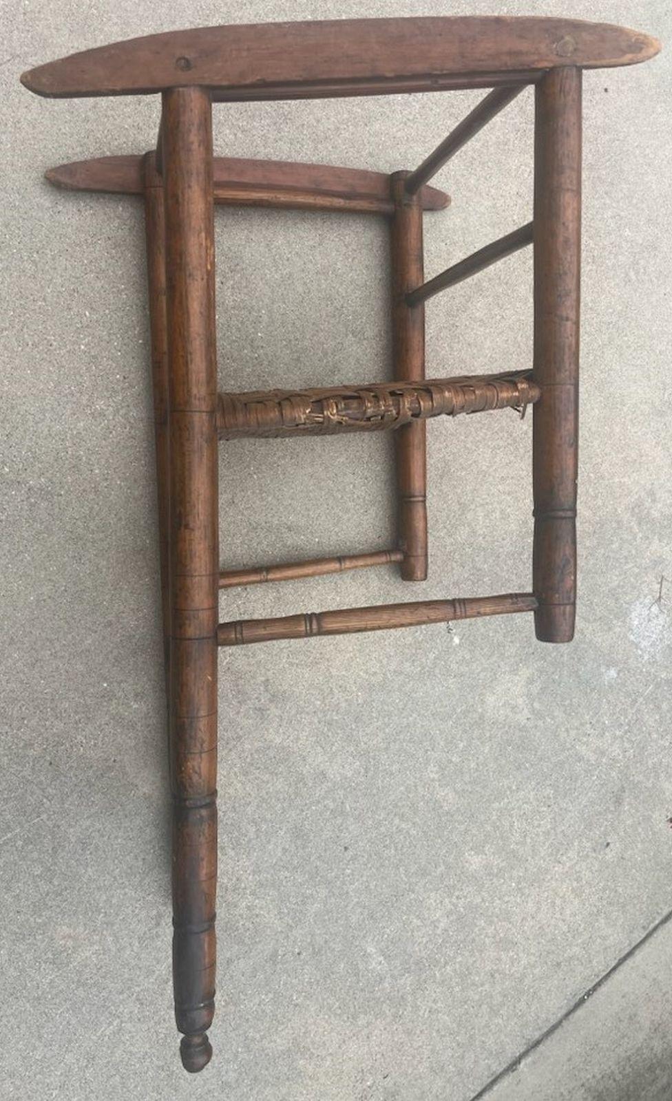 Adirondack 18Thc New England Rocking Chair W/ Original Rush Seat For Sale