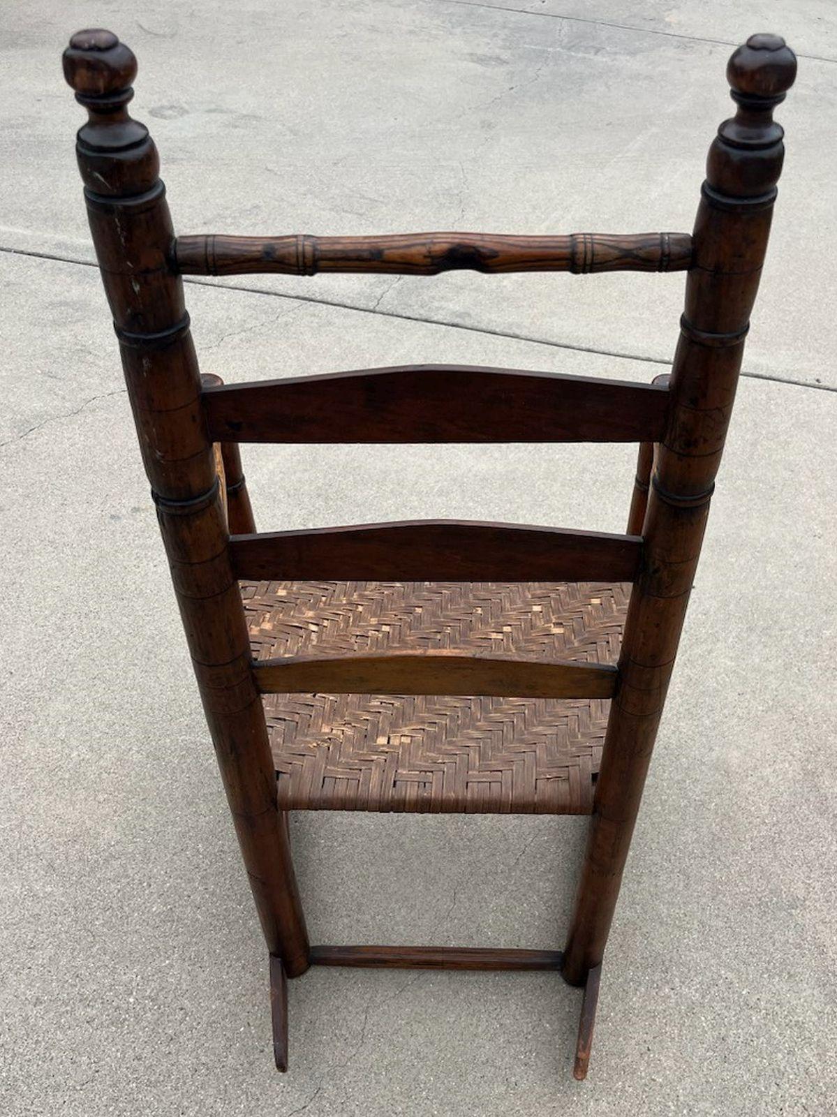 American 18Thc New England Rocking Chair W/ Original Rush Seat For Sale
