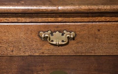 18th c Oak Pot Board Dresser with Rack and Original Wide Backboards