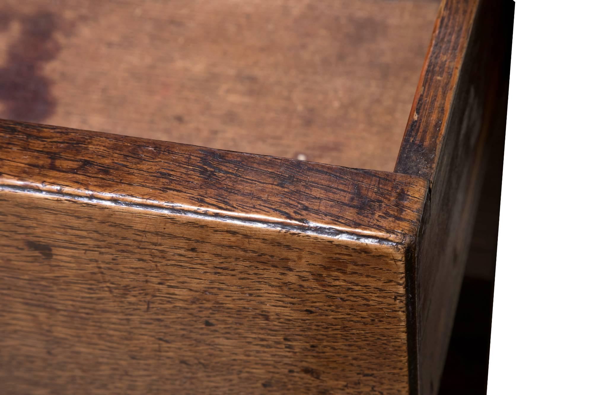 18th Century 18th c Oak Pot Board Dresser with Rack and Original Wide Backboards For Sale