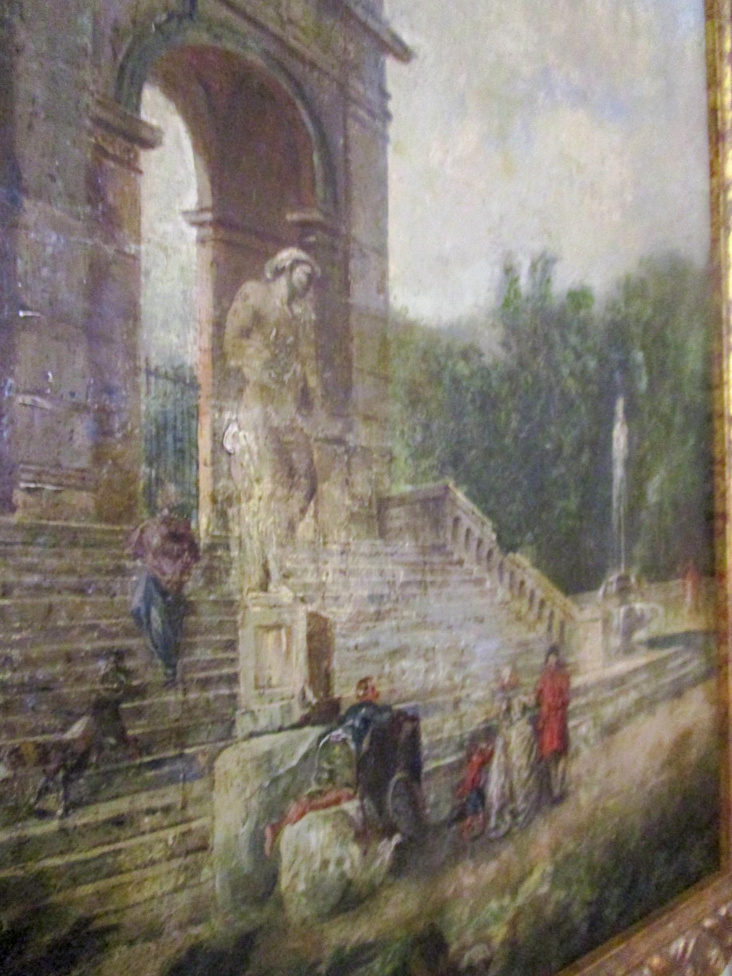 18thc Oil Painted Capriccio Landscapes in the manner of Jean-Honoré Fragonard For Sale 2