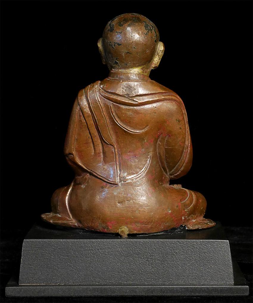 Cast 18thC or Earlier Tibet Bronze Buddhist Monk, Best Qulity, Authentic - 7711 For Sale