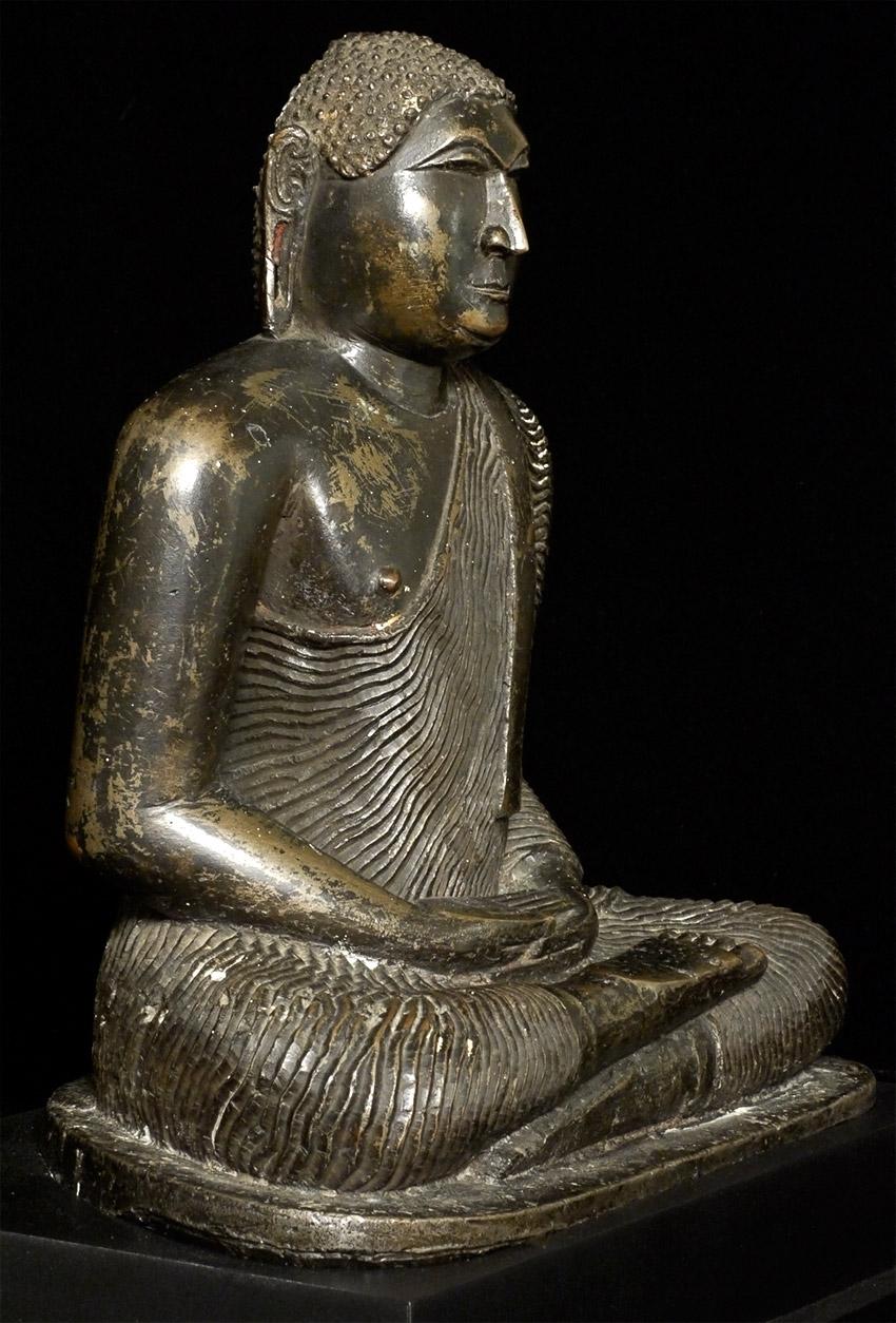18thC or earlier very large and incredibly heavy Sri Lanka Buddha. Very Heavy! In Good Condition For Sale In Ukiah, CA