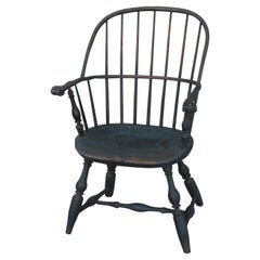 18th Century Original Blue Painted Pennsylvania Windsor Arm Chair