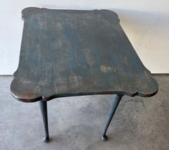 18Thc Original Blue Painted Walnut Tea Table