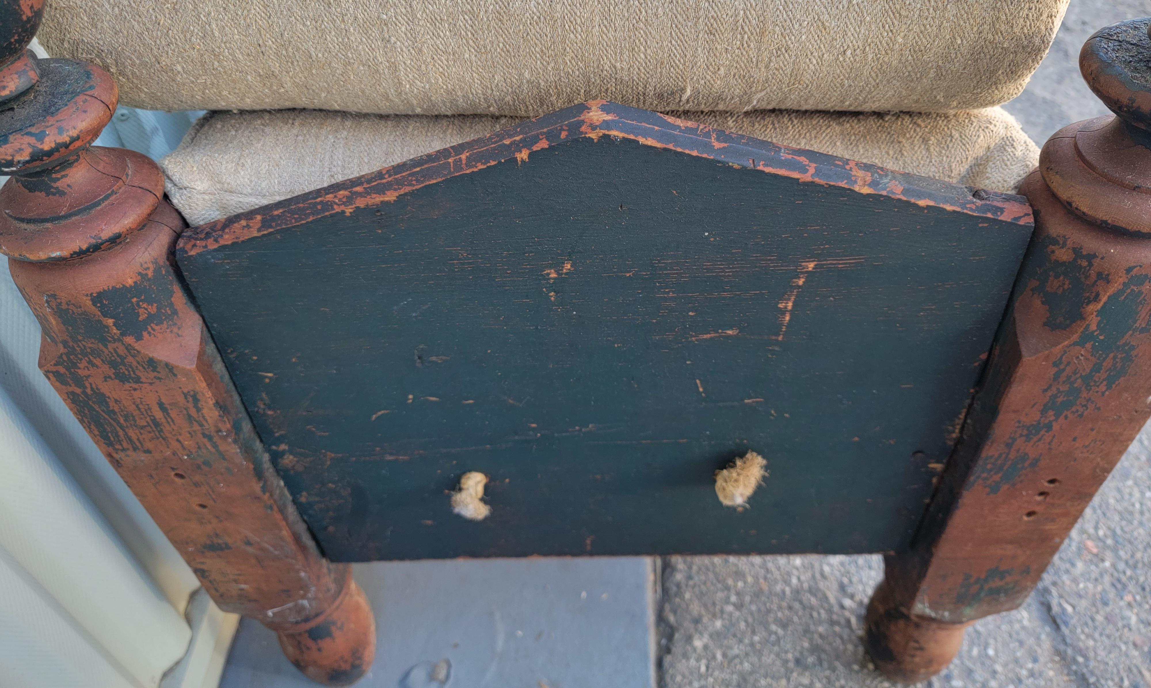 18th Century 18th C Original Painted Hired Hands Bed / Settee For Sale