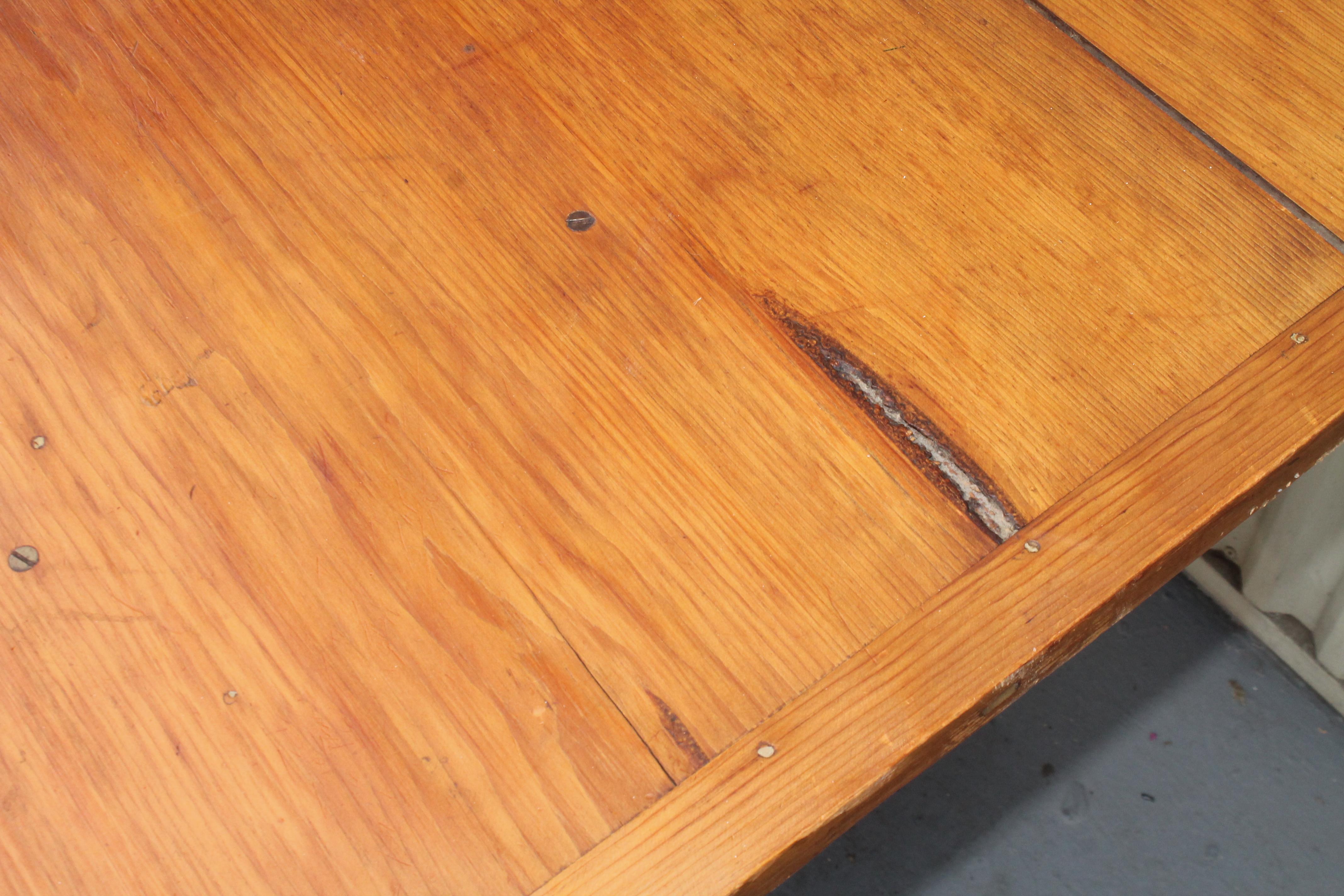 Pine 18th Century Original Red Painted Hutch Table