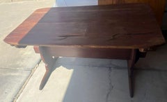 18th Century Original Red Painted Trestle Table from New England