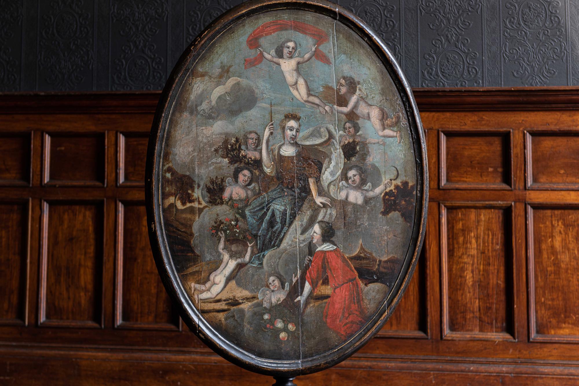 European 18th Century Painted Mahogany Tilt-Top Tripod Table