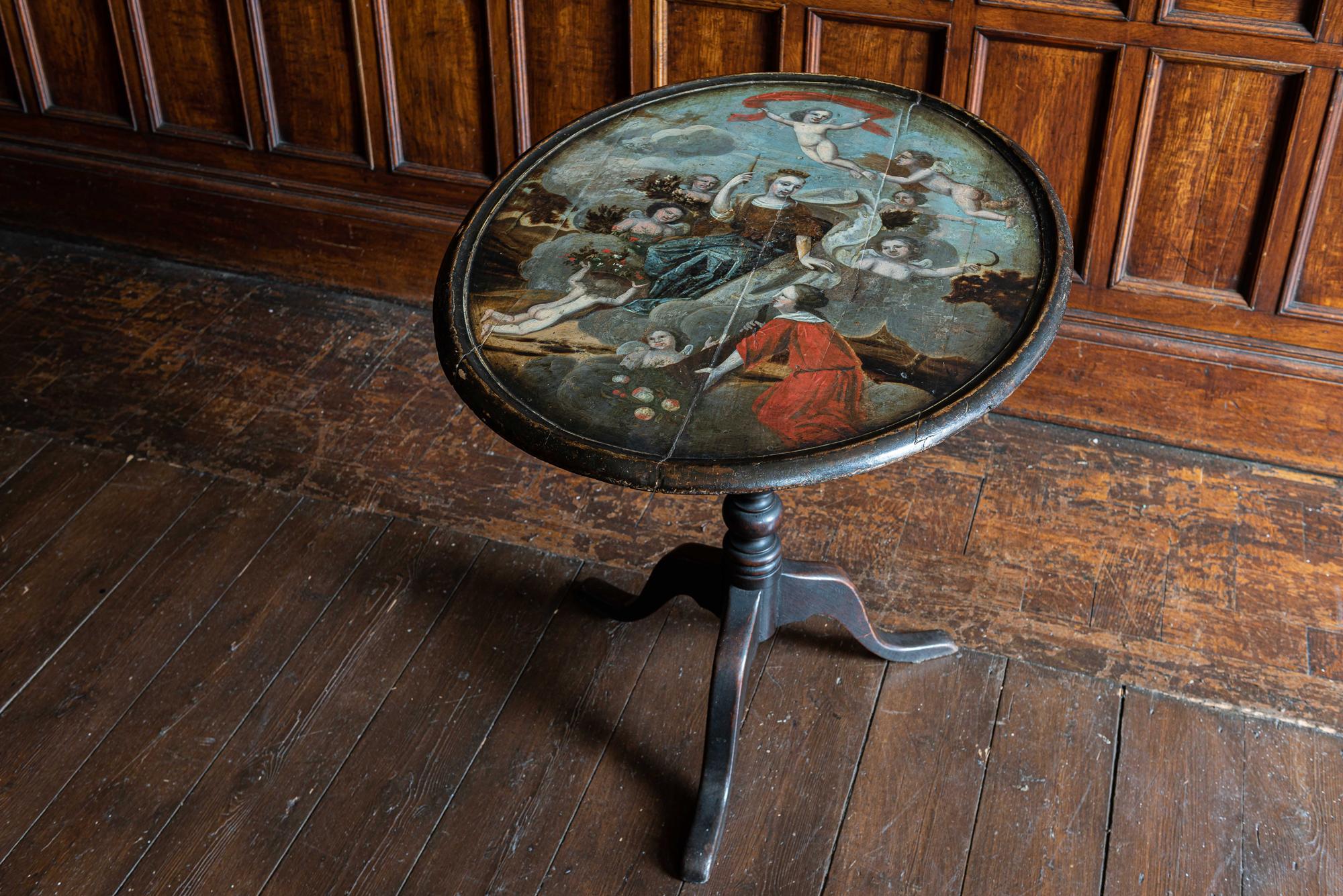 18th Century Painted Mahogany Tilt-Top Tripod Table In Good Condition In Staffordshire, GB