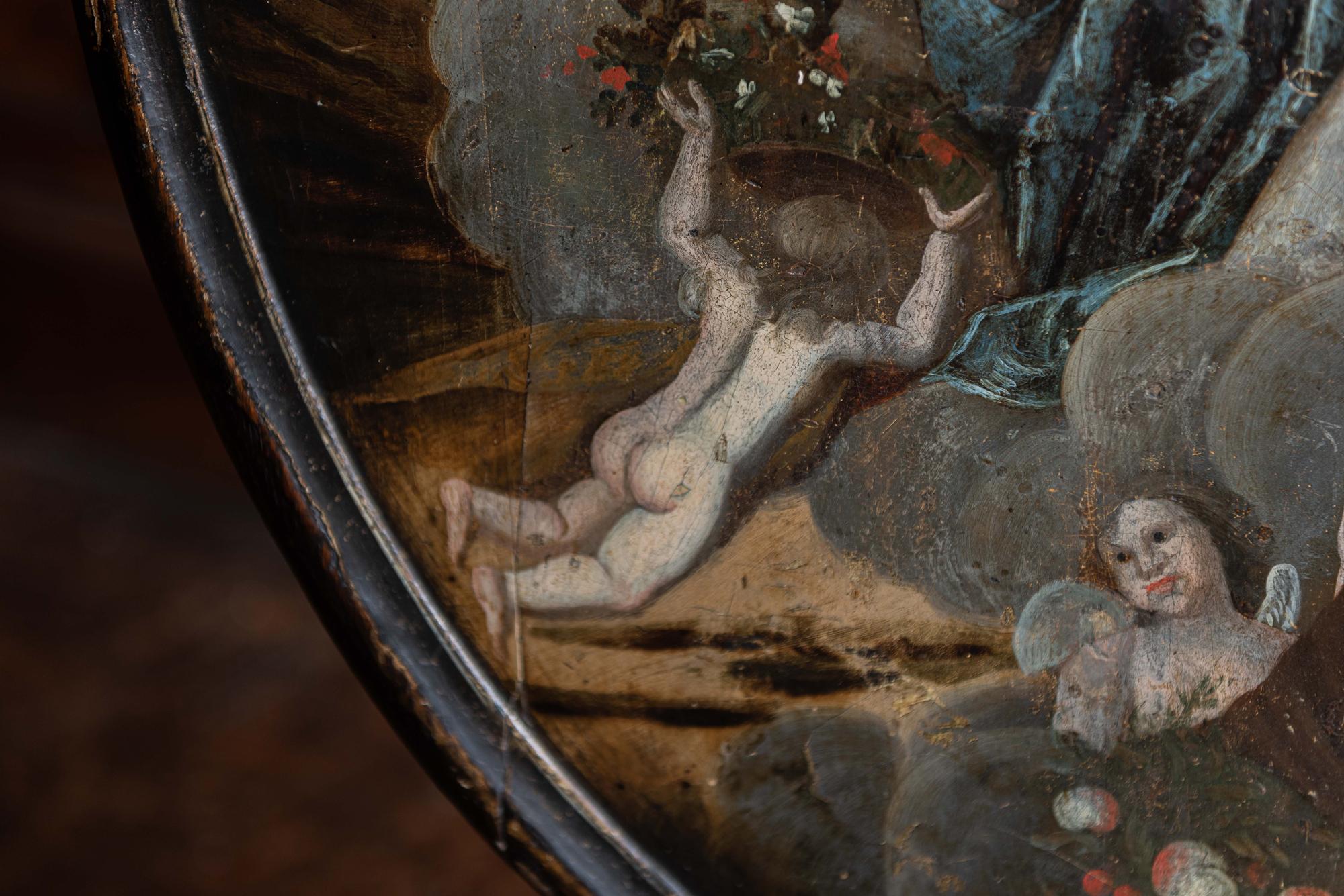 18th Century Painted Mahogany Tilt-Top Tripod Table 4